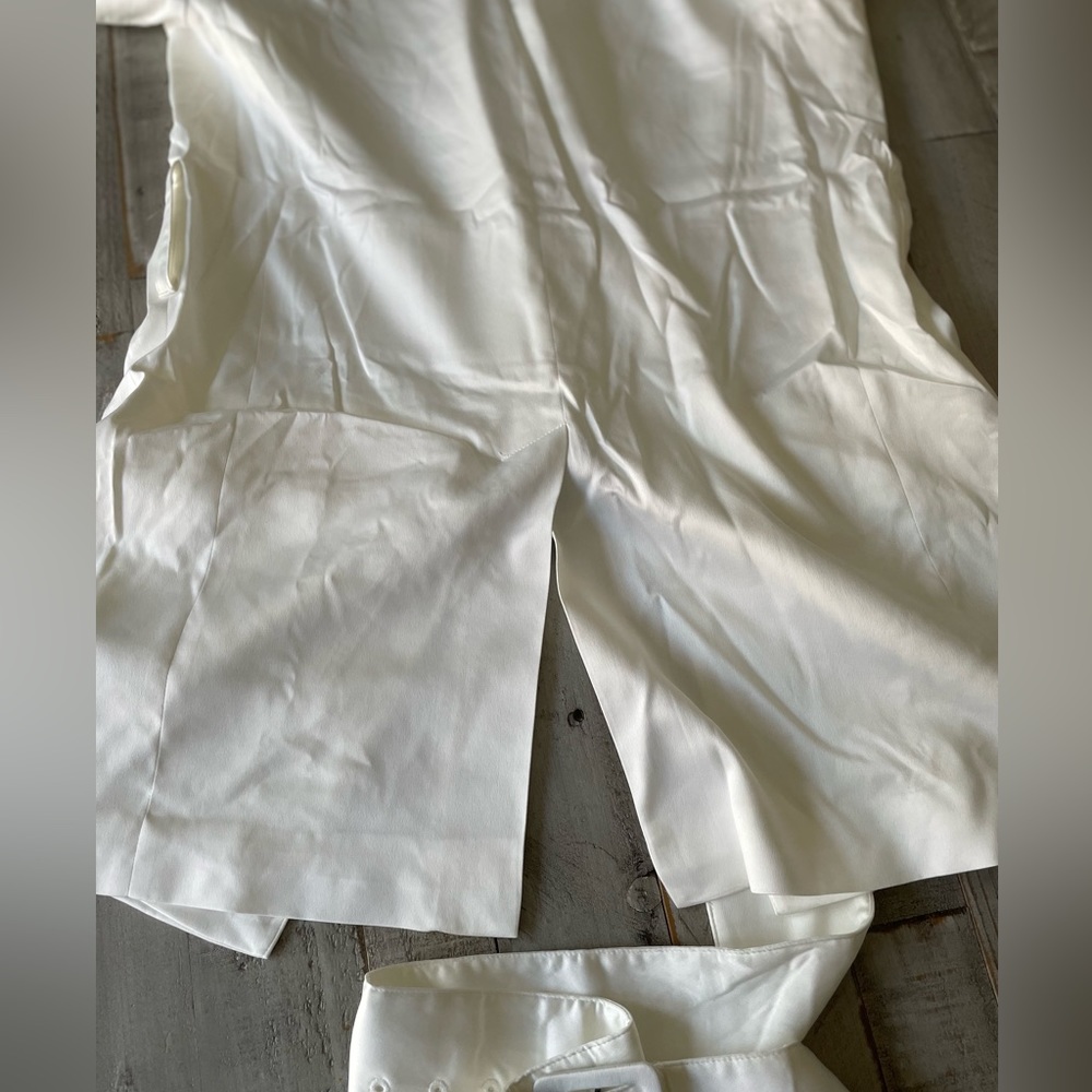 Danielle Bernstein women white satin wear to work blazer jacket xs - Picture 4 of 4